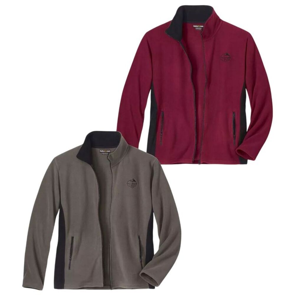 Atlas For Men Mens Fleece Jacket (Pack of 2) / Burgundy/Gray